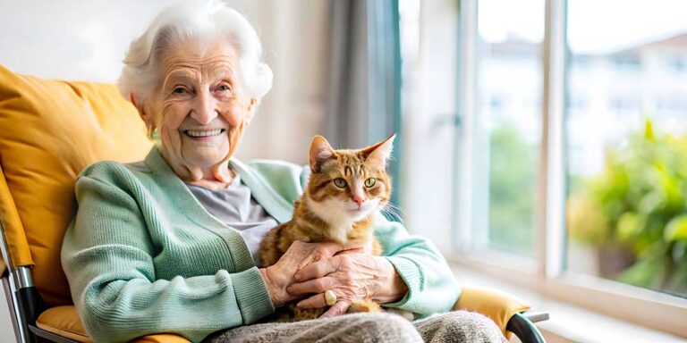 Two seniors participating in an arts and crafts activity at a shared living facility with natural daylight.